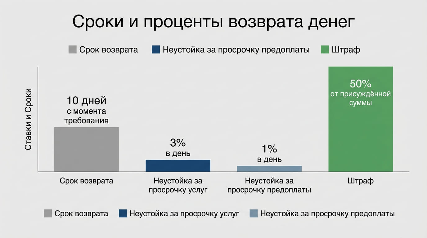 сроки и проценты возврата денег
