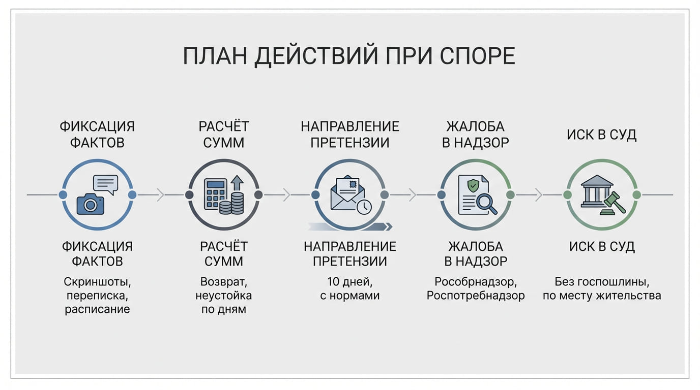 план действий при споре